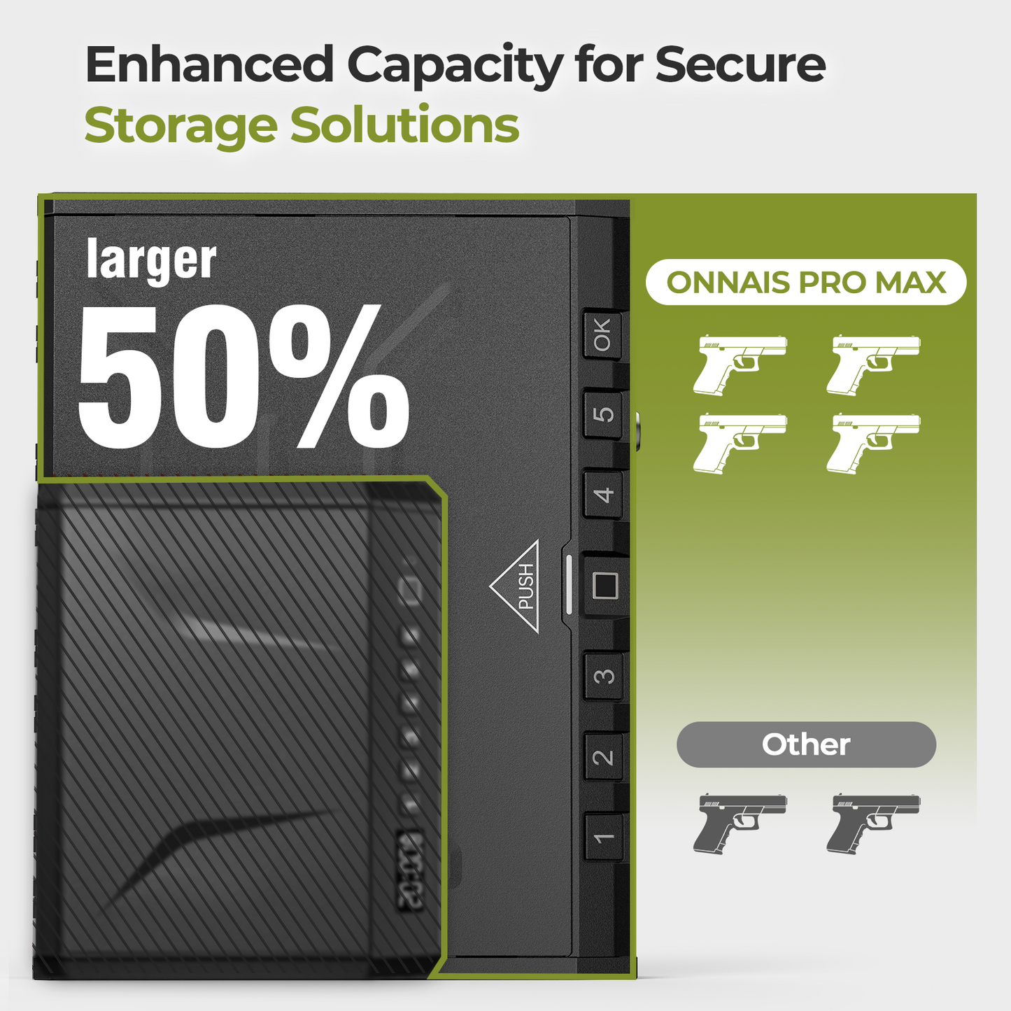 Litiris Large Biometric Gun Safe - Fingerprint Pistol Safe