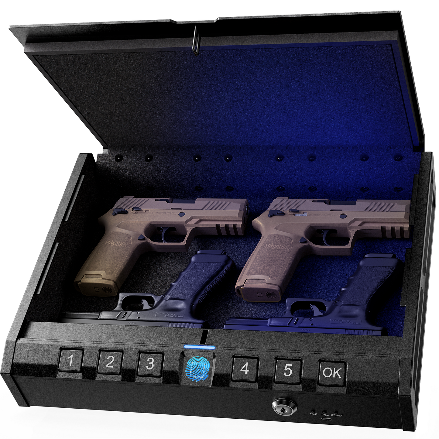 Litiris Large Biometric Gun Safe - Fingerprint Pistol Safe